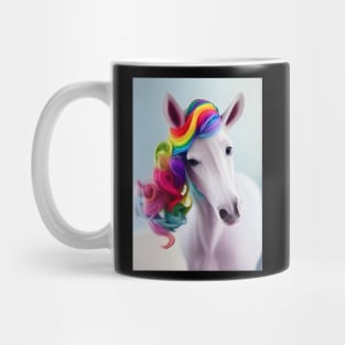 Cute Rainbow Haired Horse Mug